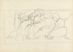 Estudio para Panel Decorativo: Adoradores, para la Cueva del Becerro de Oro de Spencer Frederick Gore